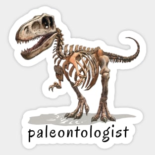 Paleontologist text with dinosaur illustration Sticker